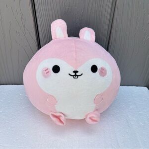 Aqi Honeymaru Rolling Mochi Series Pink Bunny Plush Ball Toy Stuffed Animal 10”